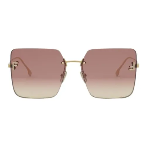 FENDI Металл Квадрат Солнцезащитные очки Женские Золото