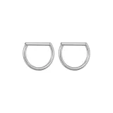 Серьги с заклепками в форме буквы "D" (1 пара), устойчивые к аллергии