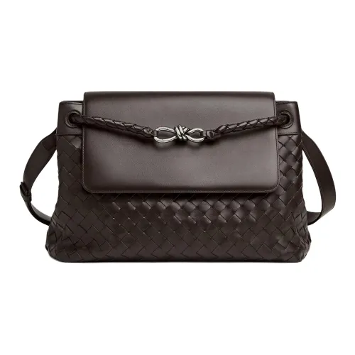 Bottega Veneta Сумка через плечо из телячьей кожи Мужская Темно-коричневая