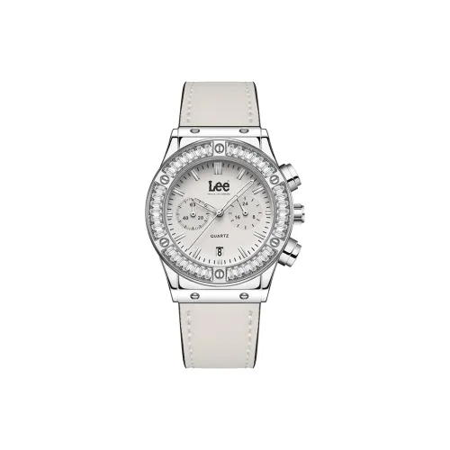 Lee Наручные часы Кварцевый механизм Кожаный ремешок Розовый циферблат Женские часы Праздничный Классический Подарочная коробка