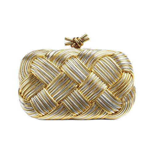 Bottega Veneta Lambskin Clutch Women's Gold Silver Боттега Венета Клатч из овечьей кожи Женские Золото и Серебро