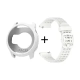 [Белый] Защитный силиконовый чехол + официальный силиконовый ремешок