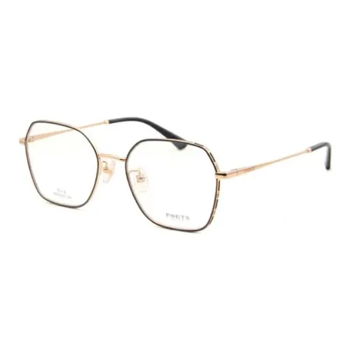 PORTS Титан Нерегулярная форма Оправы для очков Женские Черный золотой