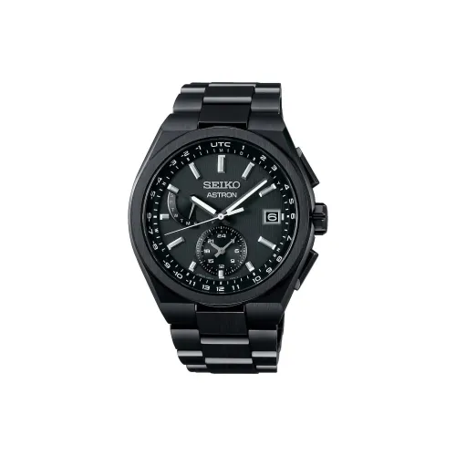 Коллекция SEIKO Astron Солнечный Кварцевый Механизм Титан Ремешок Часы 46,9 мм Мужские Часы Черный Циферблат