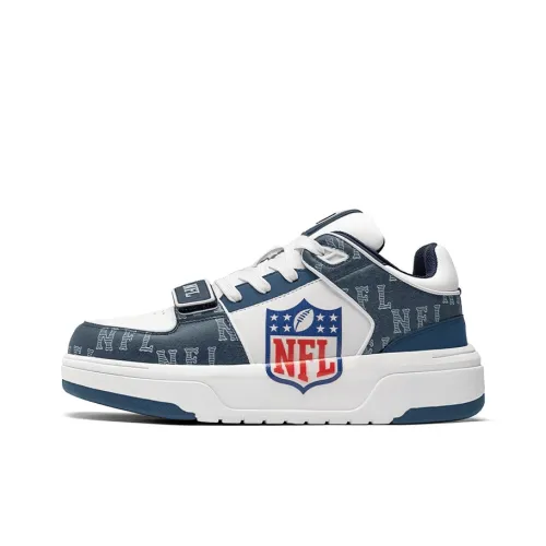 NFL College 1 Высота Увеличивающая Платформа Брат Обувь Низкий Топ Скейтбординг Кроссовки Унисекс Colorful Shield Белый Синий