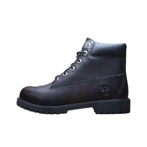 Timberland Премиум Детские кожаные сапоги Черные для школьного возраста