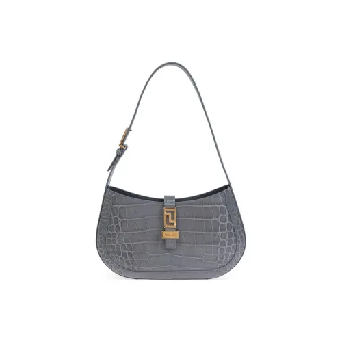 VERSACE Greca Goddess Телячья кожа Сумка Сумка через плечо Женская Серого цвета