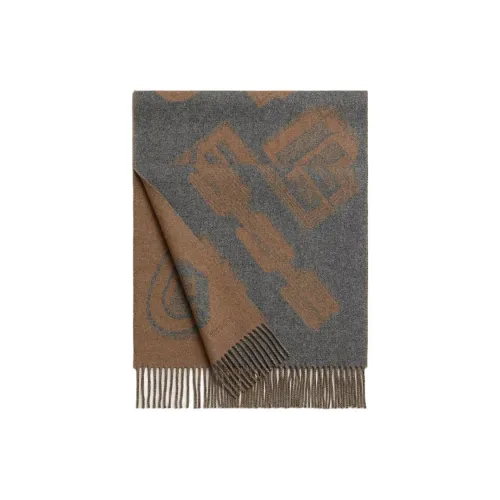 HERMES Кашемир Вязаные Шарфы Мужской Светлый Умбра