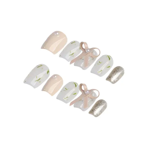 Song Biography Мягкий Минималистский стиль Sweet Style Bowknot Осветляющий False Nail Короткий LADDER 15 мм