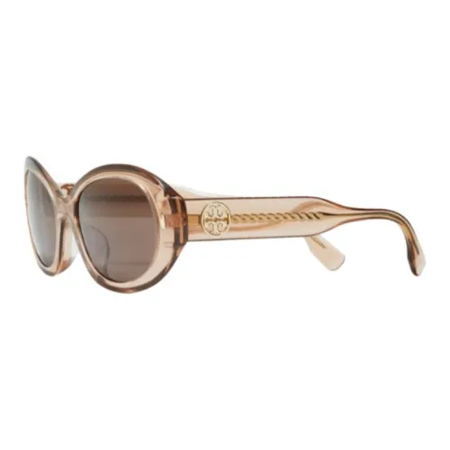 TORY BURCH Ацетат Bio Based Угольный OVAL SUNGLASSES Унисекс Коричневый