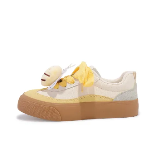 SNXR Low-Top Canvas Shoes Beige Yellow Women's