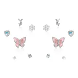 Голубой и розовый, бабочка