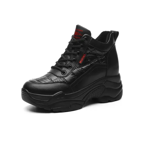 Golden Silk Rabbit Высокий Топ Толстая Подошва Кроссовки Женские