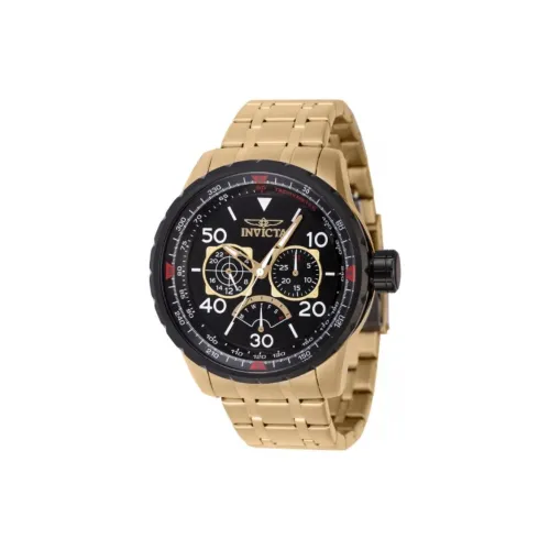 INVICTA Мужские часы Кварцевый механизм Ремешок из нержавеющей стали 48 мм Черный циферблат