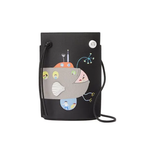 LOEWE Сумка через плечо из коровьей кожи женская черная