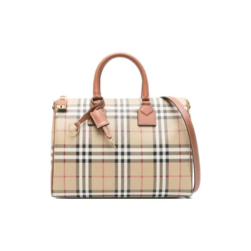 Burberry Телячья кожа Сумка через плечо Сумка Женская Бежевая и Многоцветная