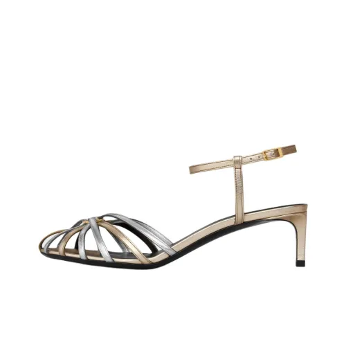 CELINE Triomphe One Ремень Сандалии 5 см Женские Золотые и Серебряные