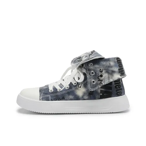 KATHRYN WILSON Износостойкие Дышащие Высокие Кеды Унисекс Винтаж Синий