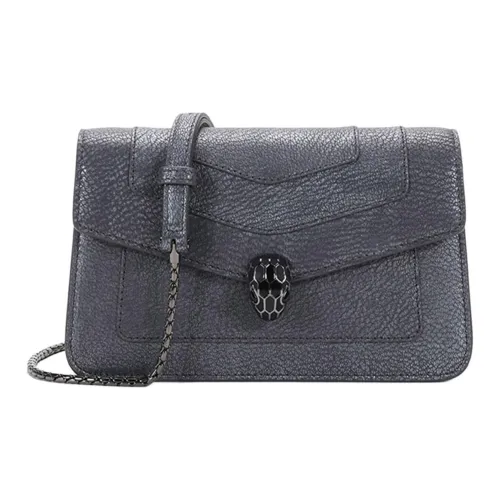 BVLGARI Serpenti Forever Series Кожа Сумка на плечо Женская Уголь