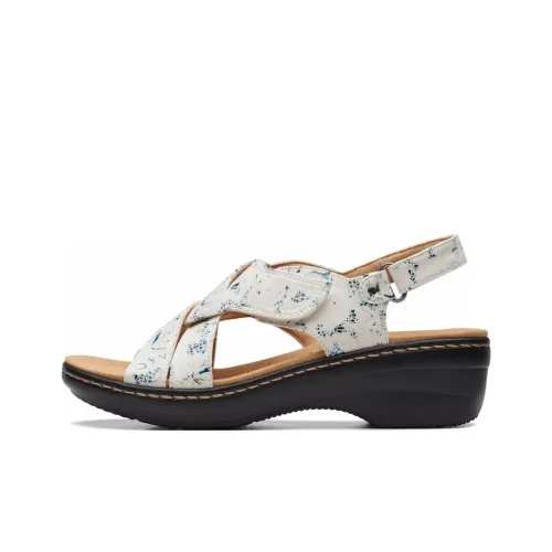 Clarks Merliah Echo One Ремешок Сандалии Женские Белые Синие