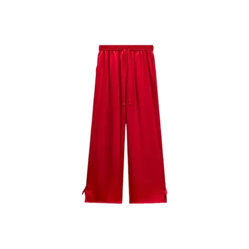 THE BEAST Розово-красные Женские пижамные брюки