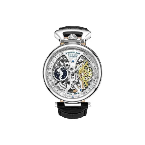 STUHRLING Автоматический Механический Механизм Мужские Часы 46mm*13mm*46mm Серебряный