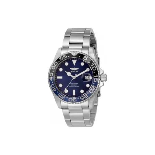 INVICTA Женские часы Кварцевый механизм Ремешок из нержавеющей стали 38 мм Синий циферблат