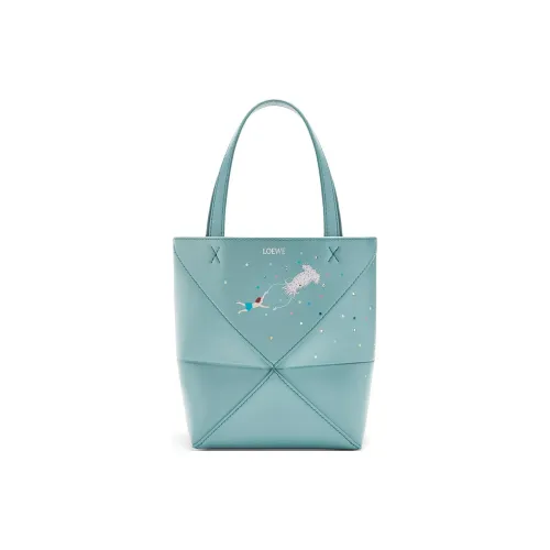 LOEWE Suna Fujita Коллаборация Puzzle Fold Коровья кожа Сумка через плечо Сумка Мини Женская Вода