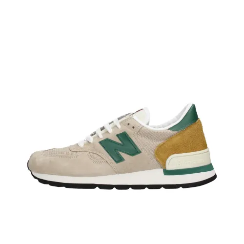 New Balance NB 990 Low Топ Повседневная Беговая Обувь Мужская Бежевая Зеленая
