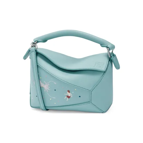 LOEWE Suna Fujita Коллаборация Пазл Наппа Коровья кожа Сумка через плечо Сумка Мини Женская Вода