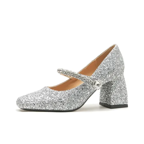 YAFEI XUANYU Грубый каблук Мэри Джейн 7CM Женские