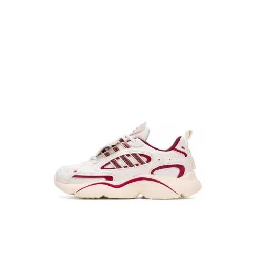 Adidas Originals Ozmillen Slip Резистентный к истиранию Низкий Топ KIDS Lifestyle Shoes Белый Красный Детский