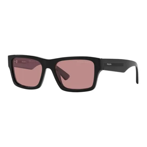PRADA Ацетат Прямоугольные Солнцезащитные очки Унисекс Черные