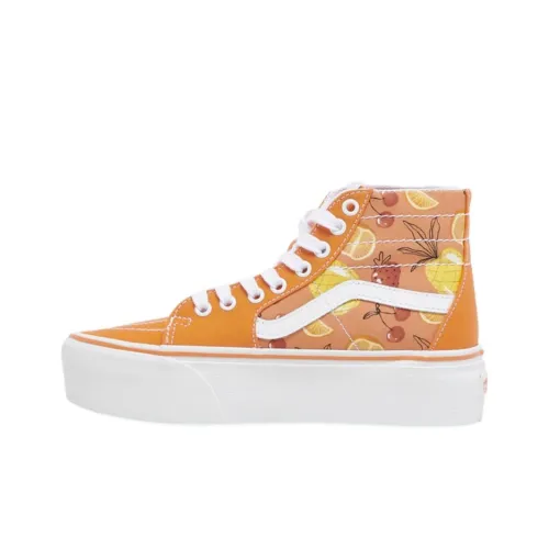 Vans Sk8 HI Высокие Кроссовки для Скейтбординга Женские Оранжевые Желтые