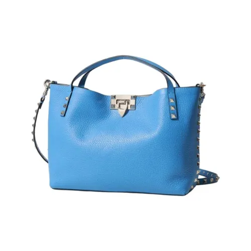 Valentino Rockstud Телячья кожа Тоут Сумка Сумка для покупок Сумка через плечо Сумка Женская Синяя