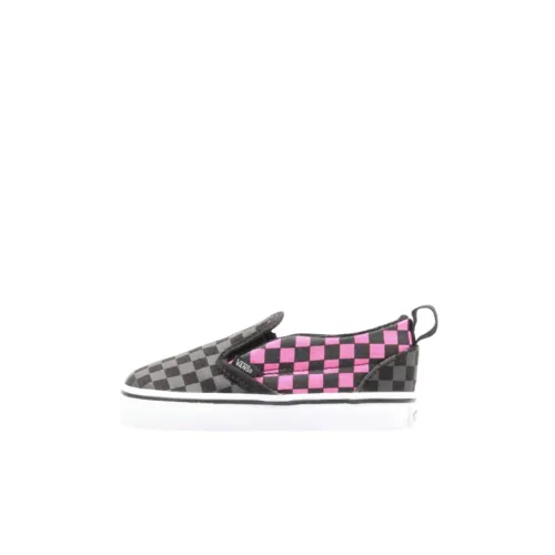 Vans Slip On Low Топ Детские Скейтбординги Черный Розовый Серый Детский