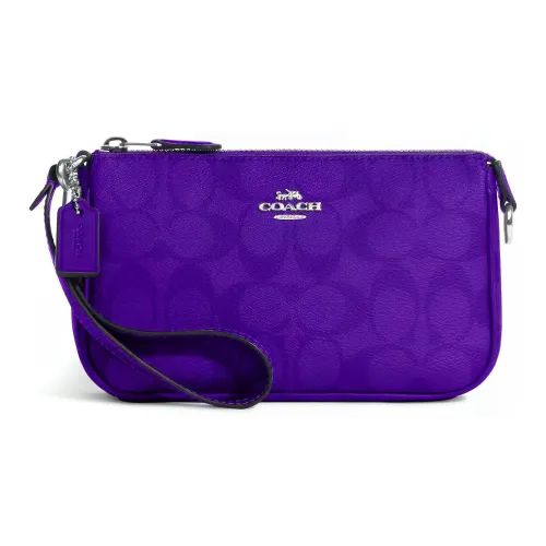 COACH Nolita Искусственная кожа Маленькая сумка Сумка через плечо Сумка на запястье Клатч Маленький Женская Спортивная Фиолетовая Монограмма
