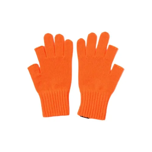 BEAMS Вязаные перчатки из акрилового волокна Женские Апельсин Неоново-зеленый