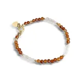 Яркий ритм жемчужный браслет (оранжевый, белый)