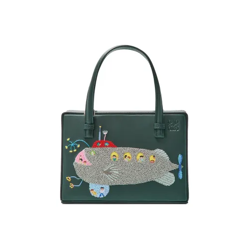 LOEWE Suna Fujita Коллаборация Pau Кожа Сумка Маленькая Женская Темный Лесной Зеленый