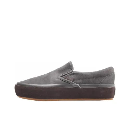 Vans Slip On Аbrasion Resistant Низкие Кроссовки для скейтбординга Унисекс Серые