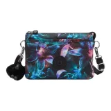 Чёрный, подкладочная ткань, свет и тень, орхидея, с принтом