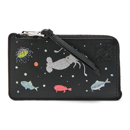 LOEWE Suna Fujita Коллаборация Nappa Коровья кожа Держатель для карт Женские Черный