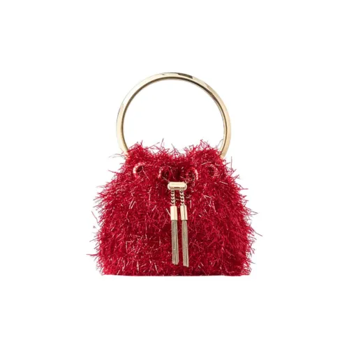 Jimmy Choo Micro Bon Металлическая проволока Сумка через плечо Сумка Мини Женская Камень-красный Светло-золотой