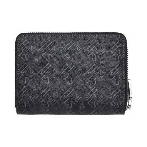 Hush Puppies ПВХ с коровьей кожей лицевая сторона кошелек для монет Key Pouch держатель для карт стандартный мужской черный