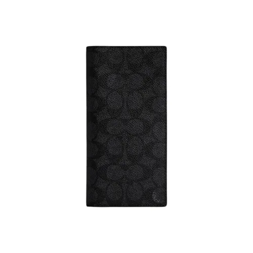 COACH Breast Покрытый холст Кошелек Женские Угольный Черный