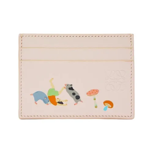 LOEWE Suna Fujita Коллаборация Коровья кожа Держатель для карт Женские Тальк