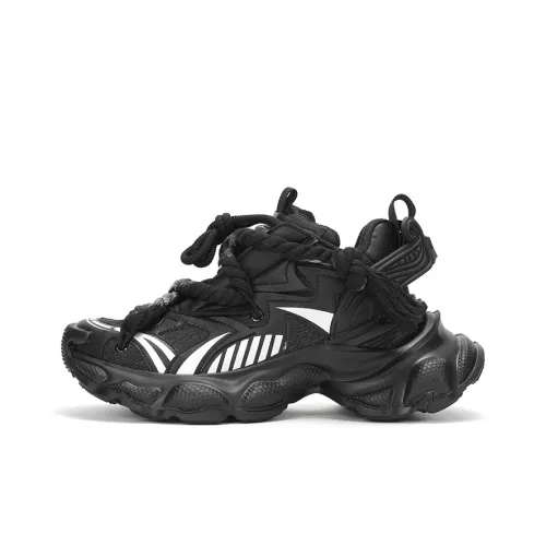 X·LUN Юбка Резистентная Легкая Увеличение Высоты Низкий Топ Толстая Подошва Кроссовки Унисекс Черный