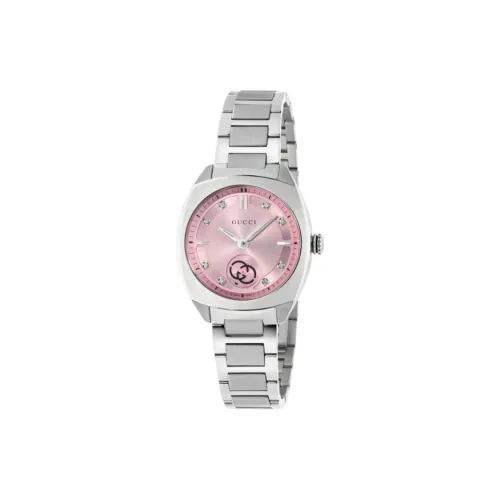 GUCCI Interlocking Collection Наручные часы Кварцевый механизм Ремешок из нержавеющей стали 29 мм Розовый циферблат Женские часы