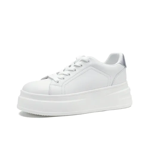 D Fuse SCANDINAVIA Белые Кроссовки Slip-Resistant Устойчивые к Износу Легкие Низкие Кроссовки для Скейтбординга Женские